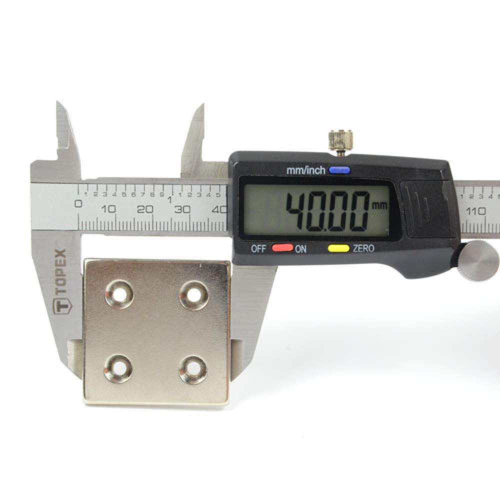 Магнит Ø 40x40x4 mm -7/3.5 mm x 4 потай